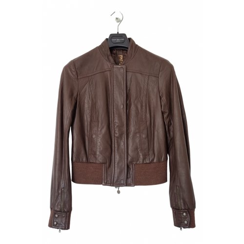 Pre-owned Patrizia Pepe Leather Jacket In Brown