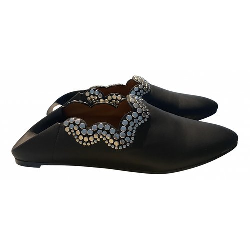 Pre-owned See By Chloé Leather Ballet Flats In Black