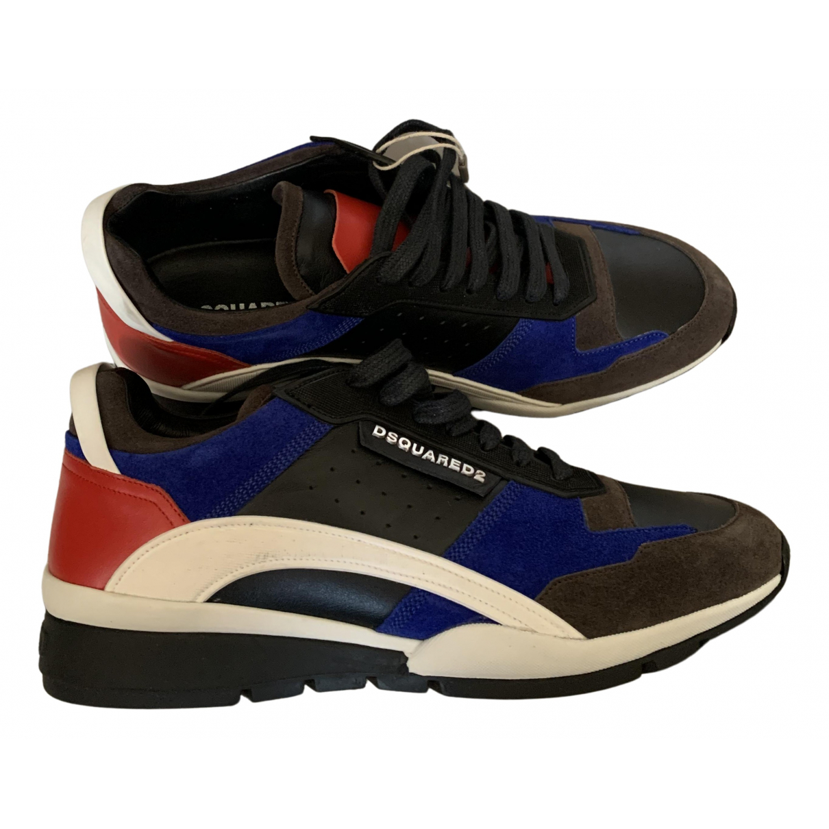 Dsquared2 Leather Low Trainers In Black 