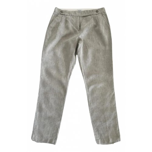 Pre-owned Armani Collezioni Linen Chino Pants In Grey