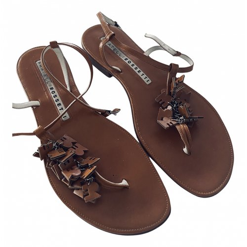 Pre-owned Fratelli Rossetti Leather Sandal In Camel