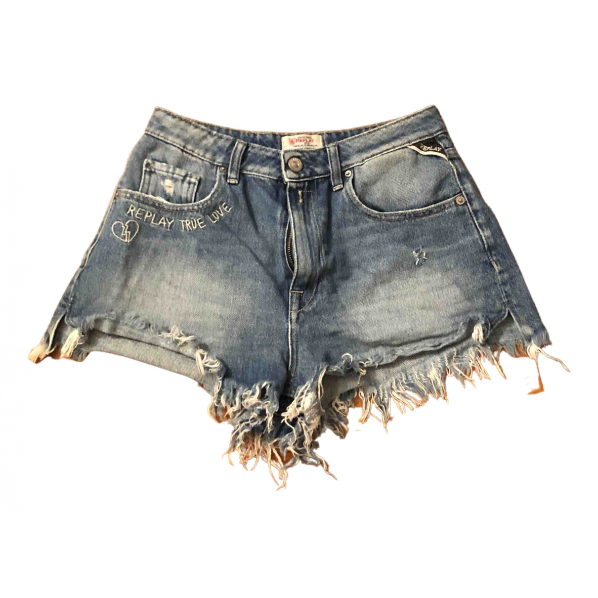Pre-owned Replay Blue Denim - Jeans Shorts | ModeSens