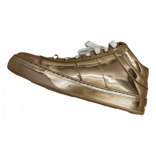 Pre-owned Jimmy Choo Leather Trainers In Gold