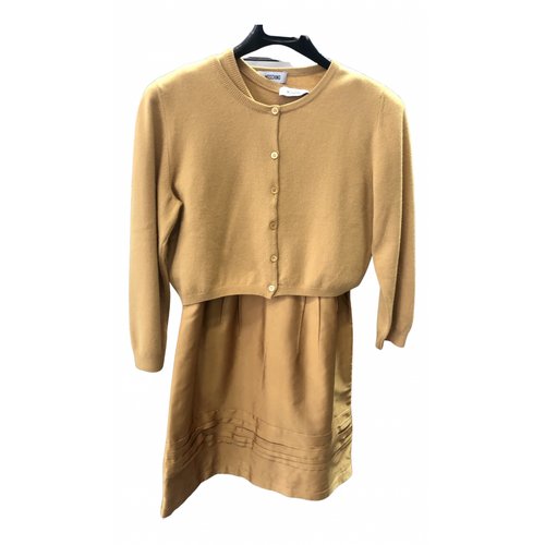 Pre-owned Moschino Wool Dress In Yellow