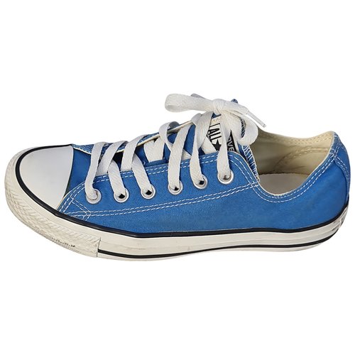 Pre-owned Converse Cloth Low Trainers In Blue