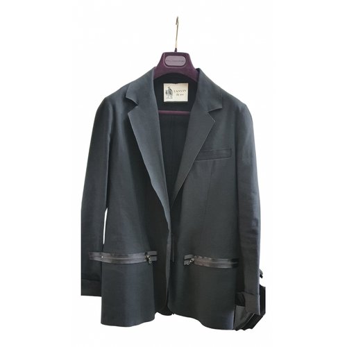 Pre-owned Lanvin Linen Blazer In Black