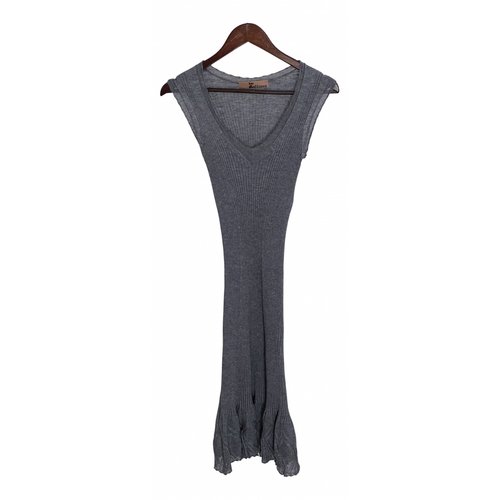 Pre-owned John Galliano Cashmere Mid-length Dress In Grey