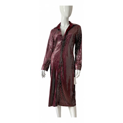 Pre-owned Bottega Veneta Mid-length Dress In Burgundy
