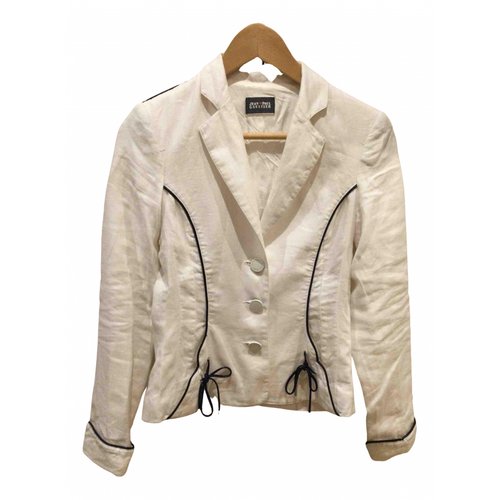 Pre-owned Jean Paul Gaultier Linen Short Vest In White
