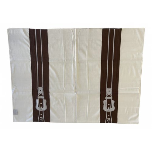 Pre-owned Fendi Scarf In White
