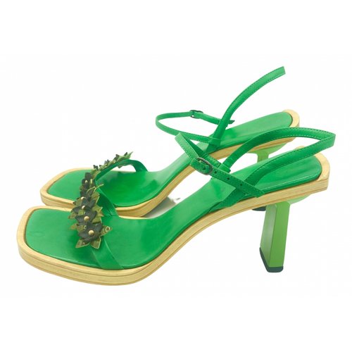 Pre-owned Le Silla Leather Sandals In Green