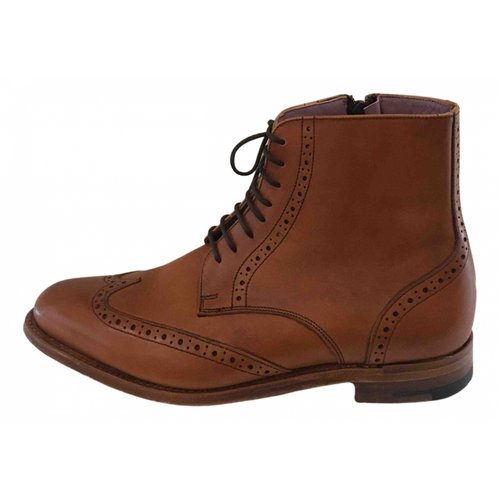 Pre-owned Barker Leather Ankle Boots In Brown