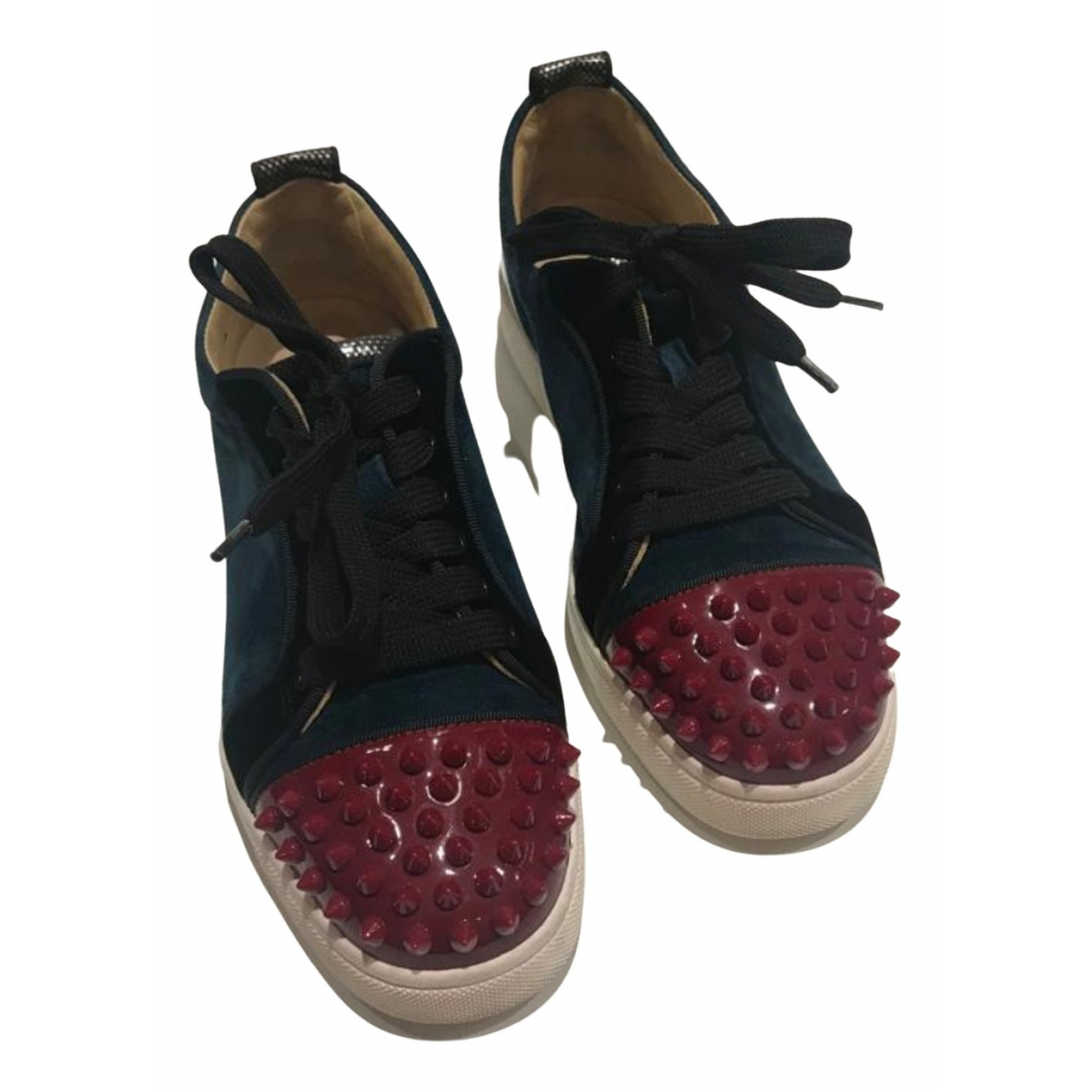 Pre-owned Christian Louboutin Lou Spikes Trainers In Multicolour | ModeSens