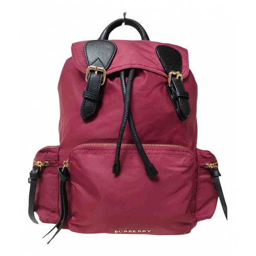 BURBERRY RED POLYESTER BACKPACKS