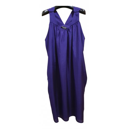 Pre-owned Emporio Armani Silk Mid-length Dress In Purple