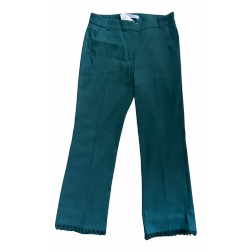 Pre-owned Marella Linen Trousers In Green