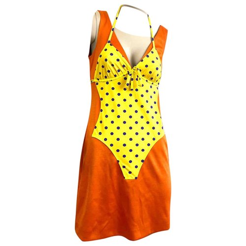 Pre-owned Moschino Mini Dress In Orange