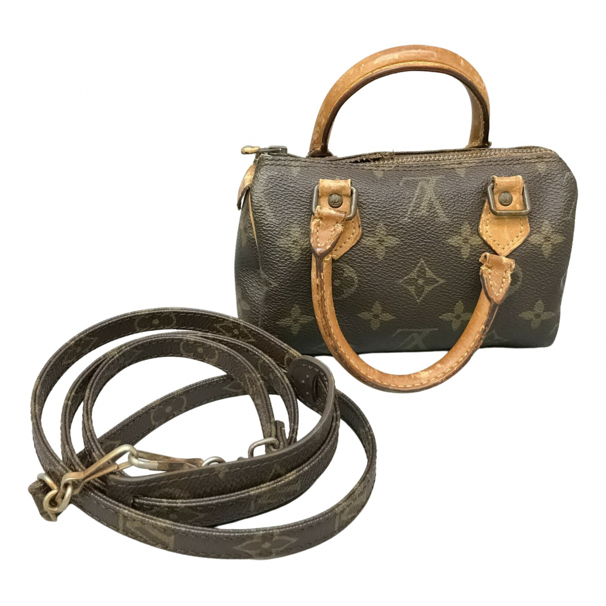 Pre-owned Louis Vuitton Speedy Bandouliã¨re Cloth Handbag In Brown |  ModeSens