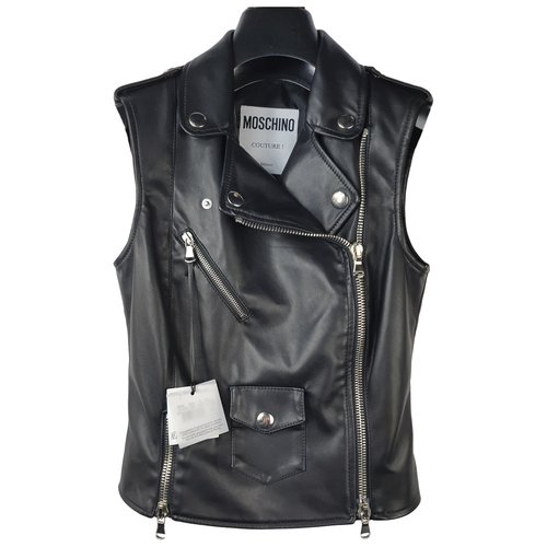 Pre-owned Moschino Biker Jacket In Black