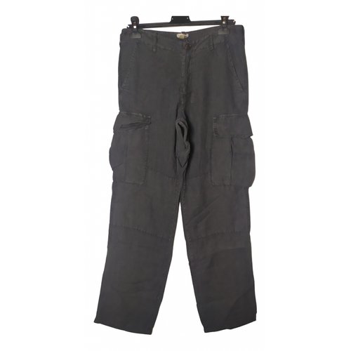 Pre-owned P.a.r.o.s.h Linen Trousers In Blue