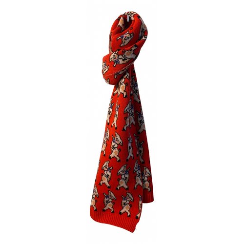 Pre-owned Gucci Wool Scarf & Pocket Square In Red