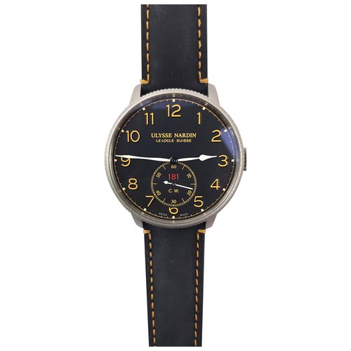 Pre-owned Ulysse Nardin Leather Watch In Black