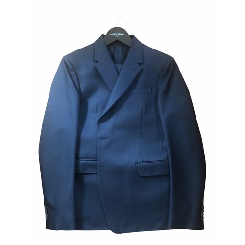Pre-owned Valentino Wool Suit In Blue