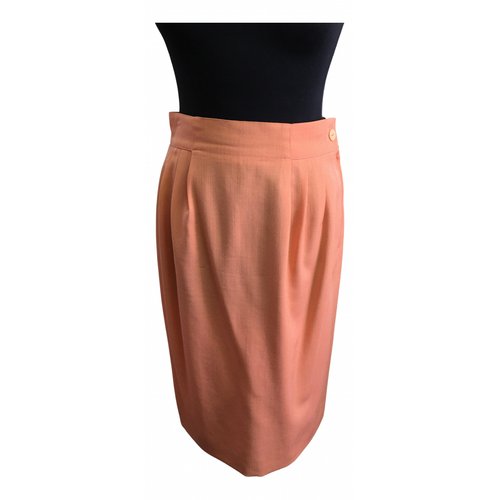 Pre-owned Genny Wool Skirt In Orange
