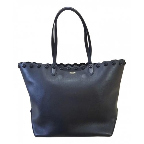 Pre-owned Moschino Leather Tote In Black
