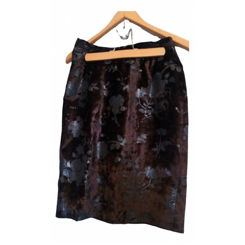 Pre-owned Christian Lacroix Velvet Mid-length Skirt In Brown