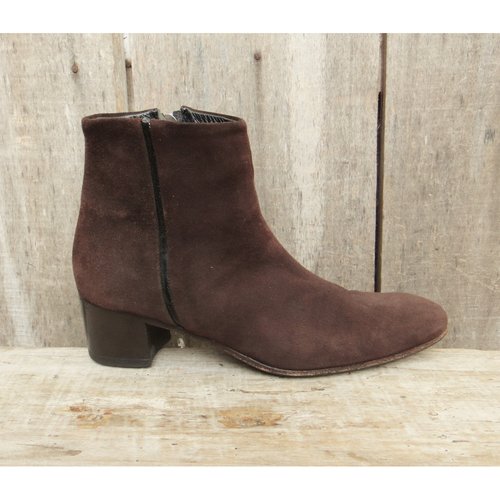 Pre-owned Heschung Ankle Boots In Brown
