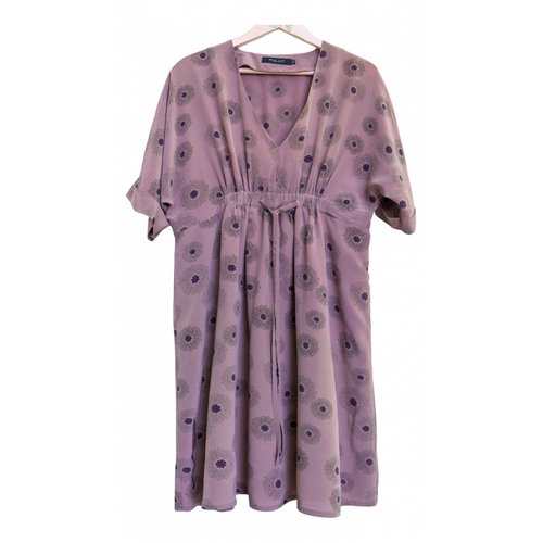 Pre-owned Naja Lauf Silk Dress In Purple