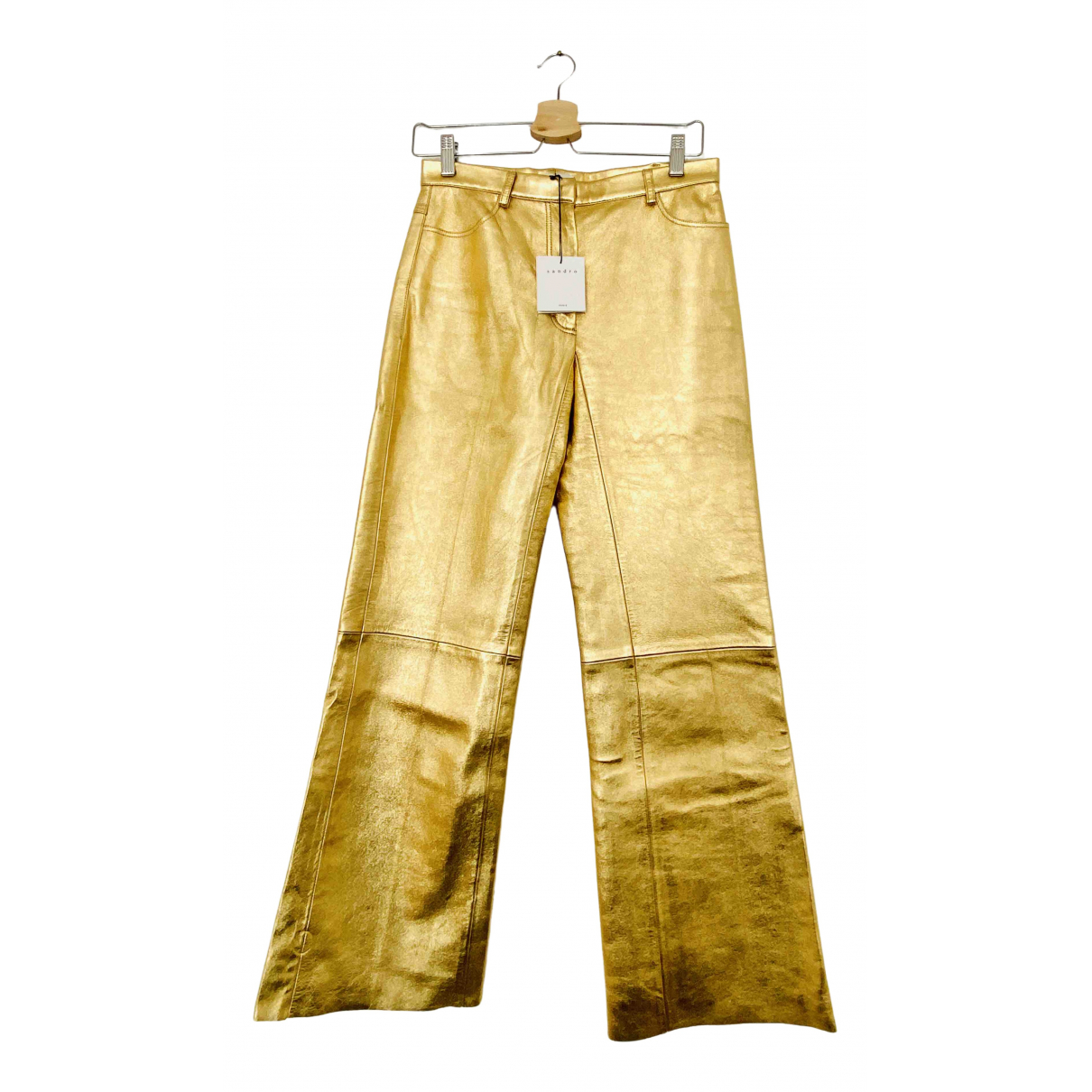 Pre-owned Sandro Leather Straight Pants 