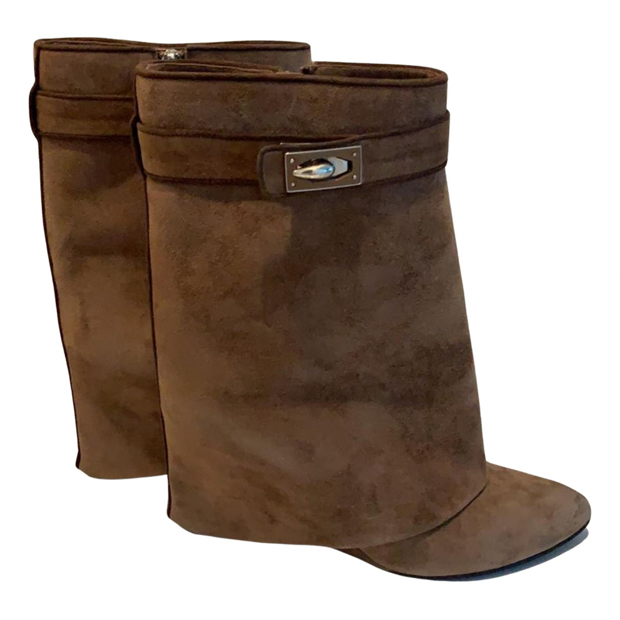 Pre-owned Givenchy Shark Boots In Brown 