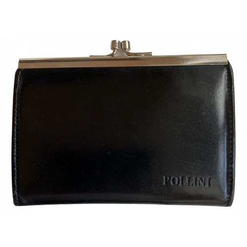 Pre-owned Pollini Leather Wallet In Black