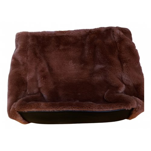 Pre-owned Bocage Faux Fur Handbag In Brown