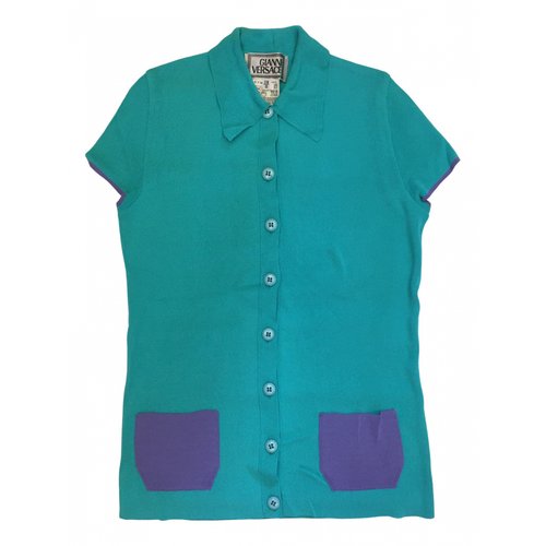 Pre-owned Versace Knitwear In Turquoise