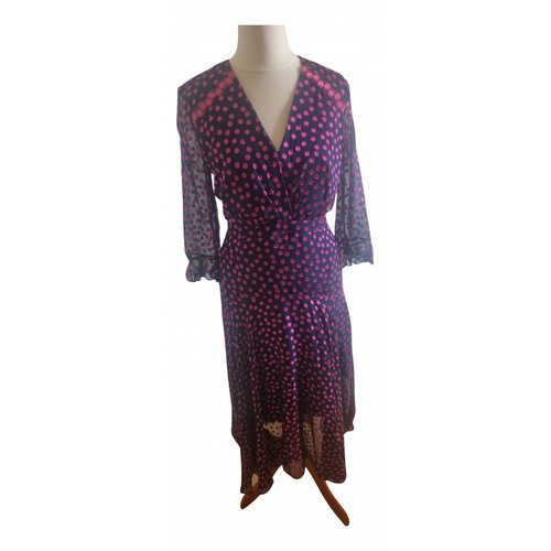 Pre-owned Saloni Silk Mid-length Dress In Purple