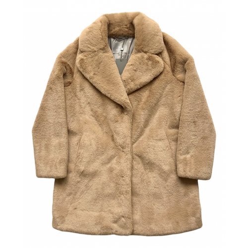 Pre-owned Soia & Kyo Faux Fur Coat In Beige