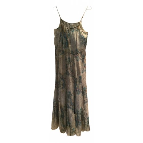 Pre-owned Tommy Hilfiger Silk Maxi Dress In Beige
