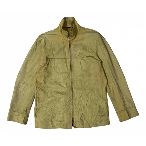 Pre-owned Giorgio Armani Leather Vest In Yellow