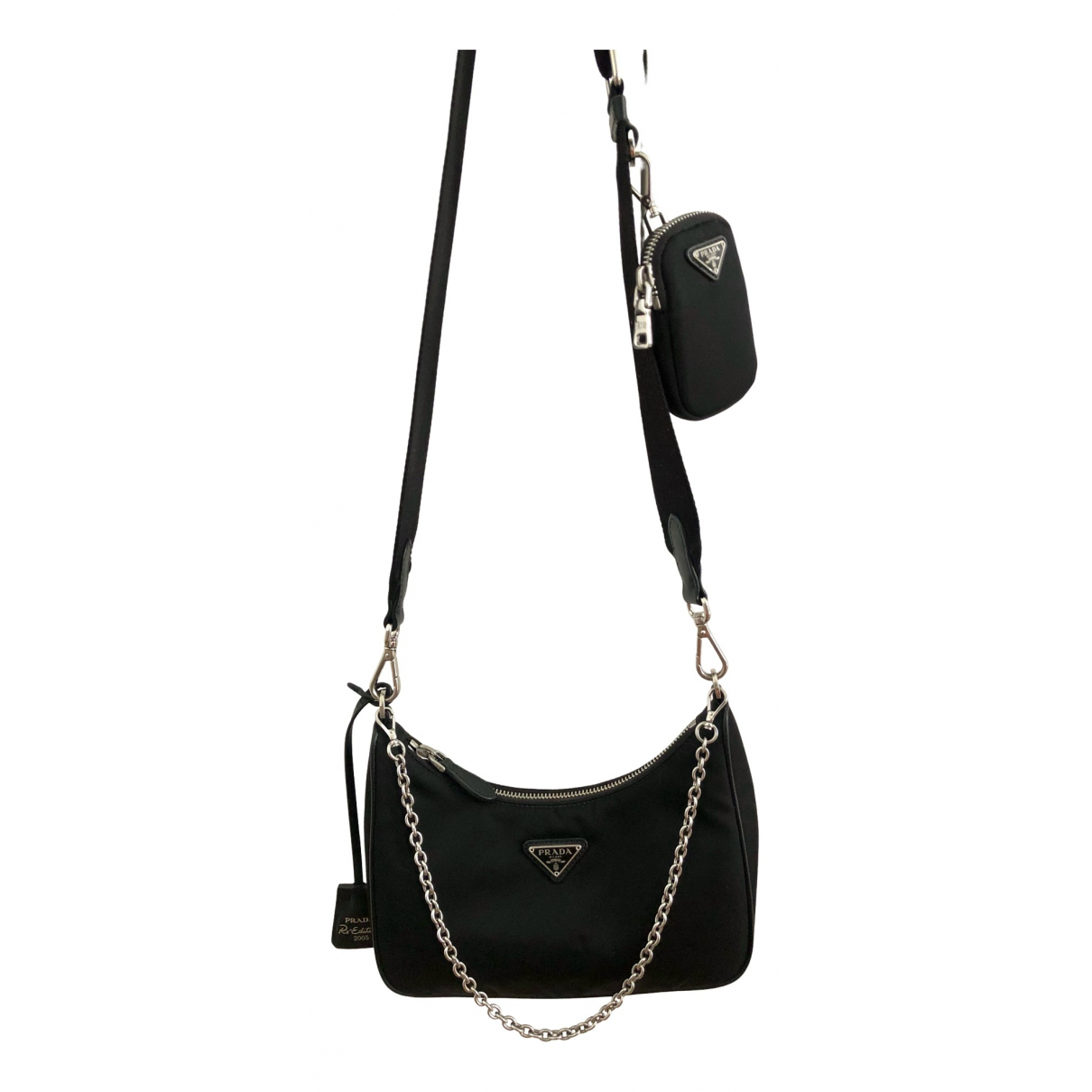 Pre-owned Prada Re-edition 2005 Cloth Crossbody Bag In Black | ModeSens
