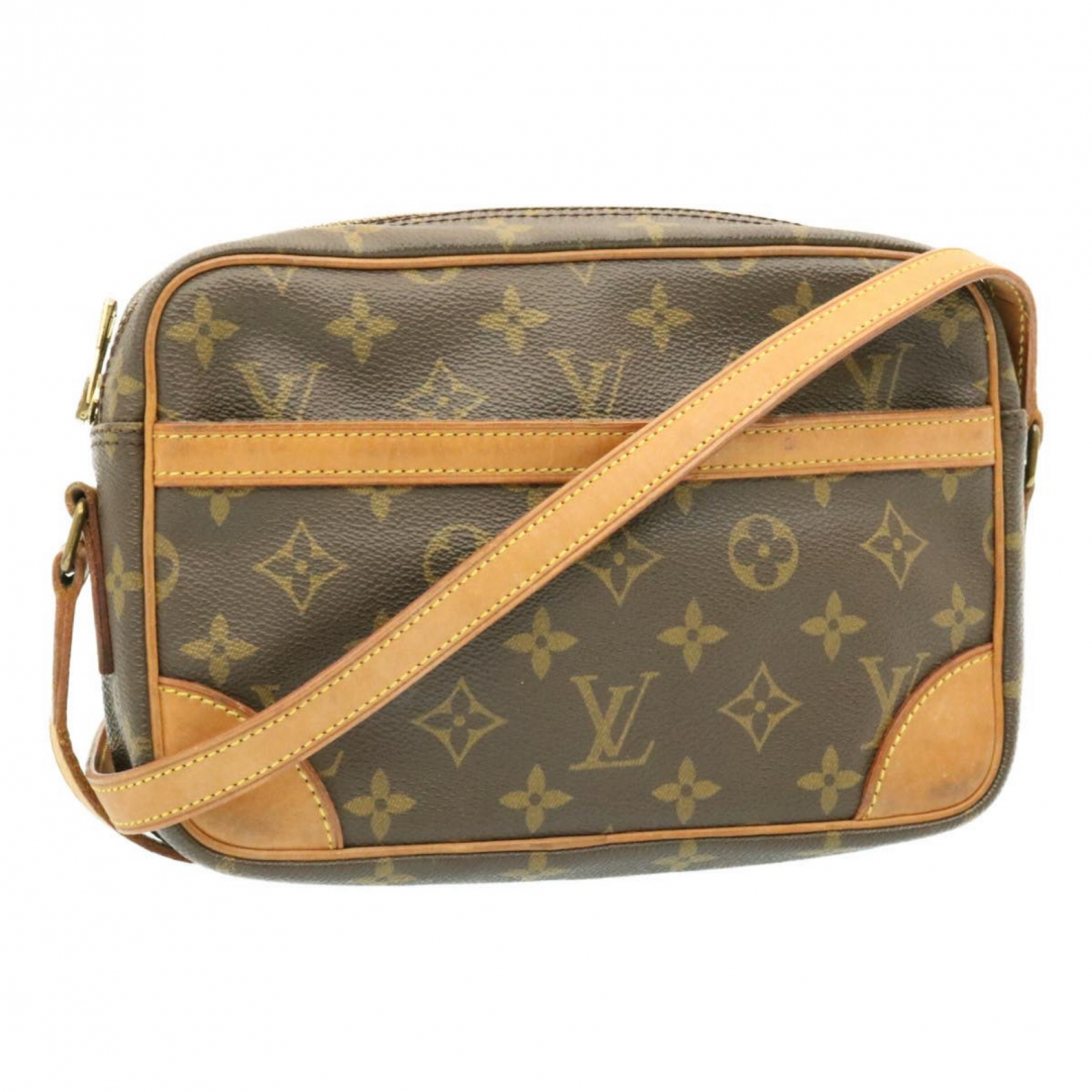 Pre-owned Louis Vuitton Trocadã©ro Leather Crossbody Bag In Brown | ModeSens