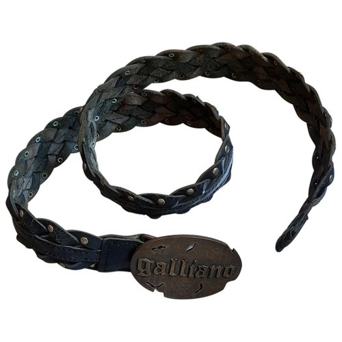 Pre-owned Galliano Leather Belt In Black