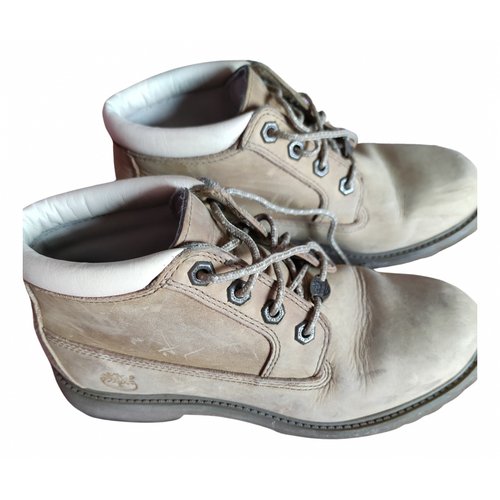 Pre-owned Timberland Ankle Boots In Beige