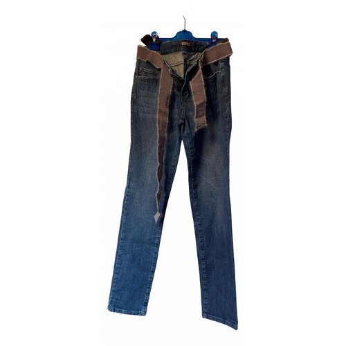 Pre-owned Maliparmi Straight Pants In Blue