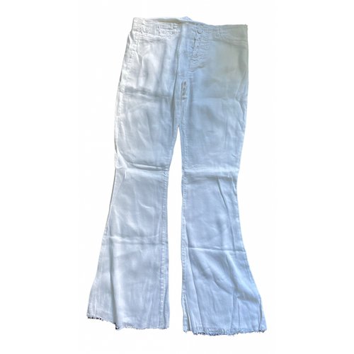 Pre-owned Hudson Linen Trousers In White
