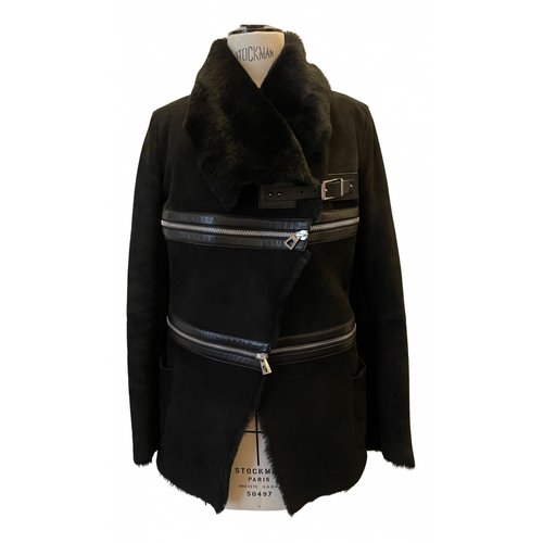 Pre-owned Barbara Bui Leather Coat In Black