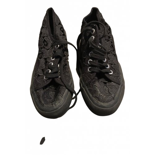 Pre-owned Superga Cloth Trainers In Black
