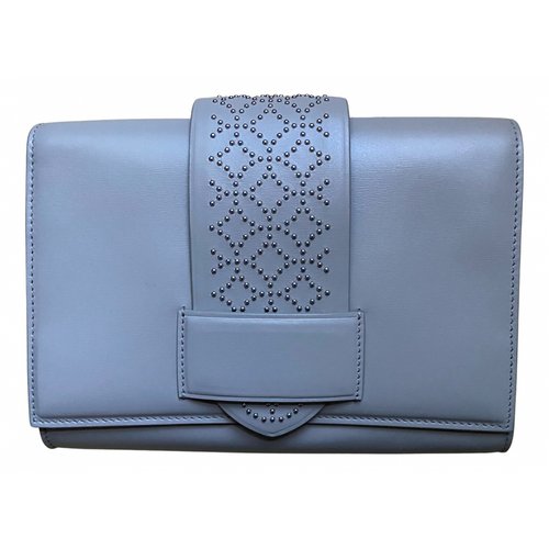 Pre-owned Alaïa Leather Clutch Bag In Grey